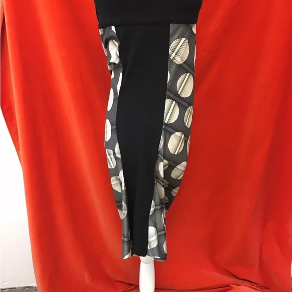 Zero Maria Cornejo strapless asymmetric circle print dress black gray size 6 - Picture 4 of 7